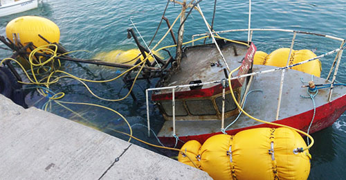 underwater lifting bags, salvage lift bags, heavy duty lift bags