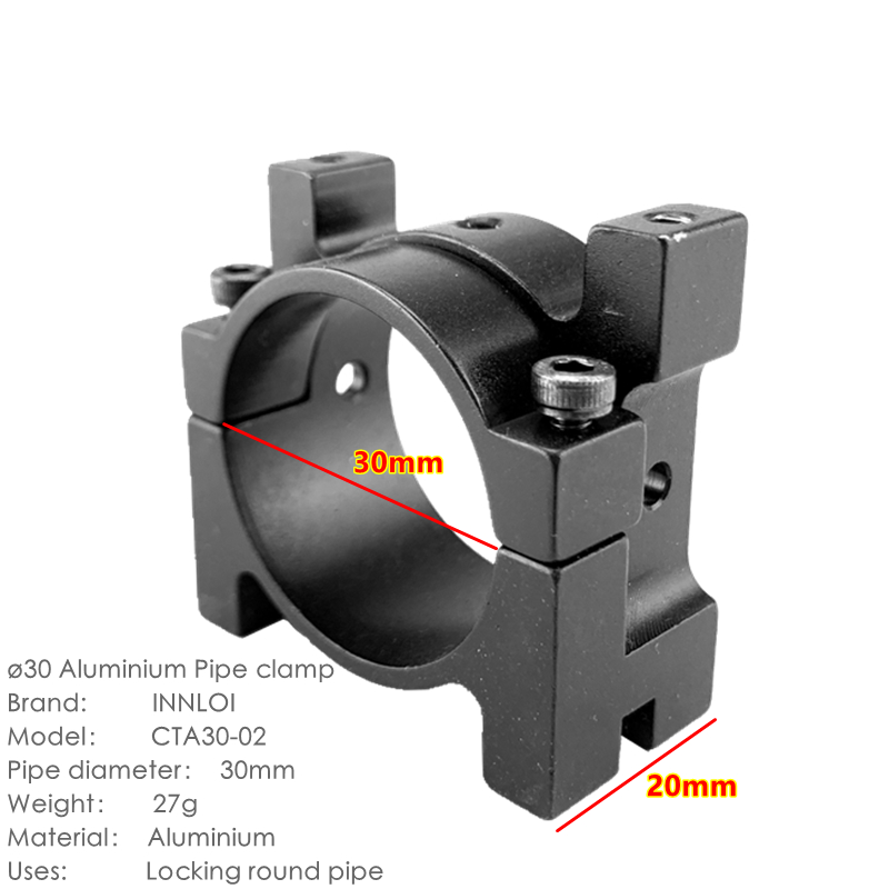 INNLOI 30 Pipe Clamp 30mm Aluminum Coupling Fastener Pipe Hoop