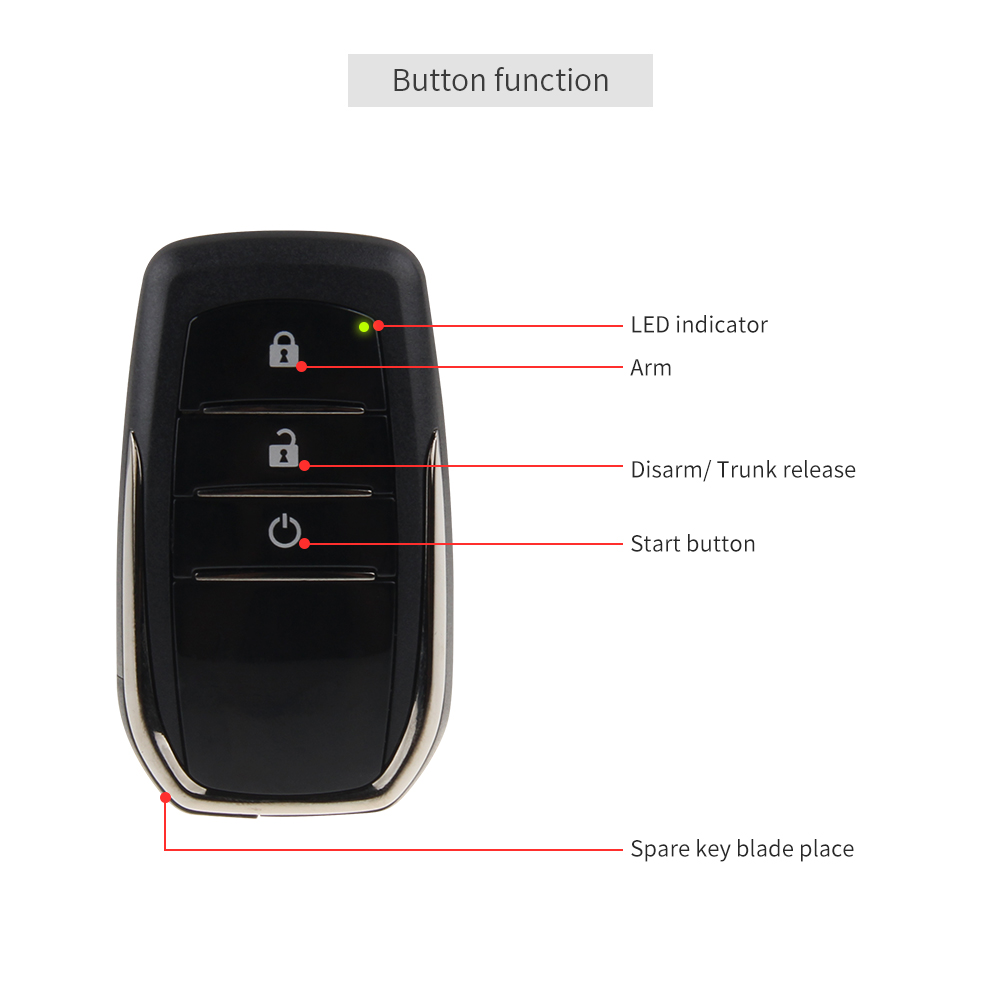 EASYGUARD EC T PKE Car Alarm System With Proximity Lock Unlock Remote Starter Push Button