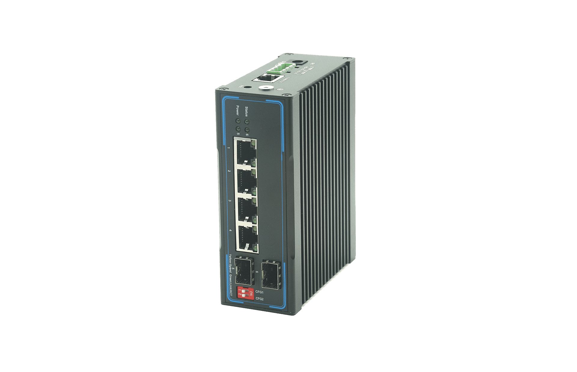 4 Ports 10/100/1000Mbps RJ45 and 2 Gigabit SFP Managed Industrial Switch