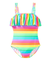 Girlscolorfulstripesswimsuit
