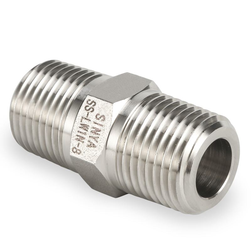 SS 304 BSP 1/2" Male x 1/2" Female Steel Pipe Fittings Tube Hex Thread Connector 