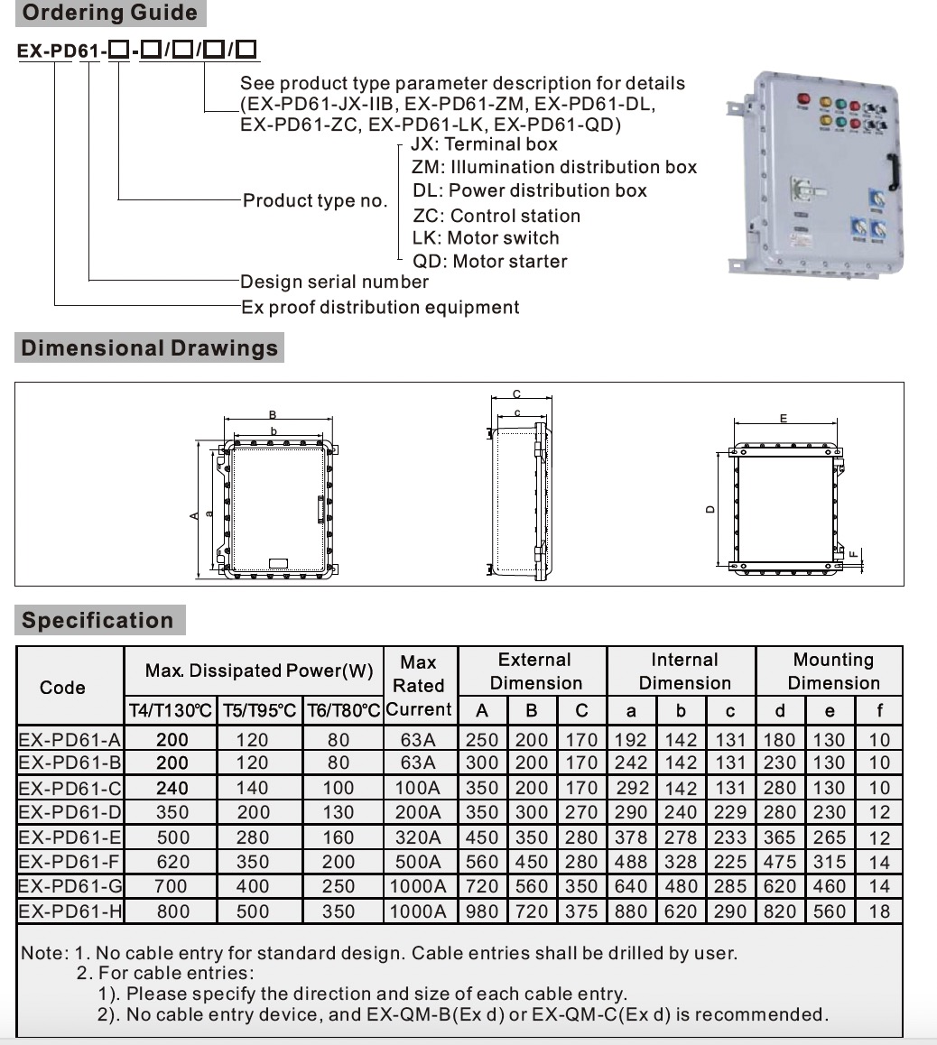 Explosion Proof Distribution Equipment Pd Series Shenzhen Codt