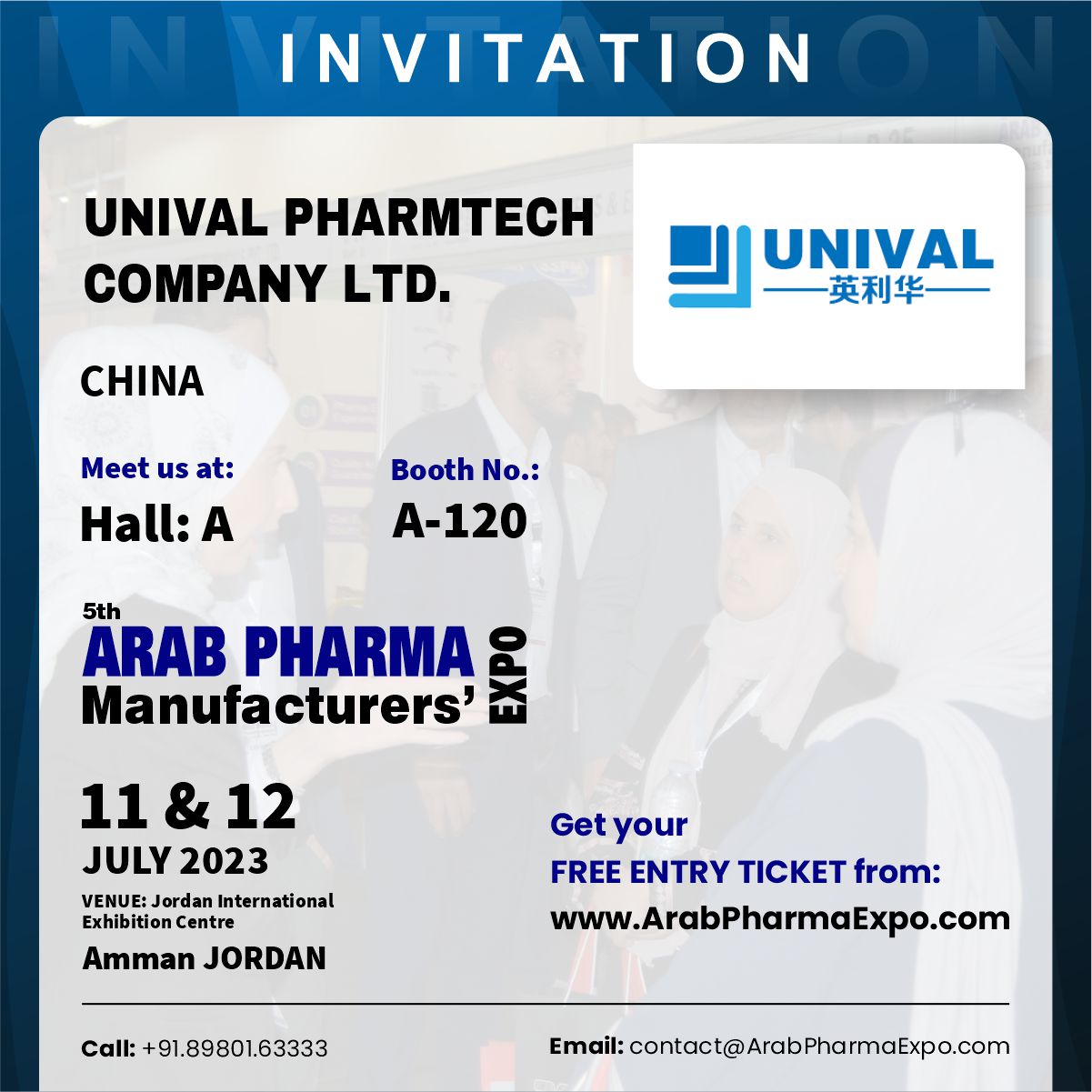Meet Us at Arab Pharma Manufactures’EXPO 2023 at Amman JORDAN!