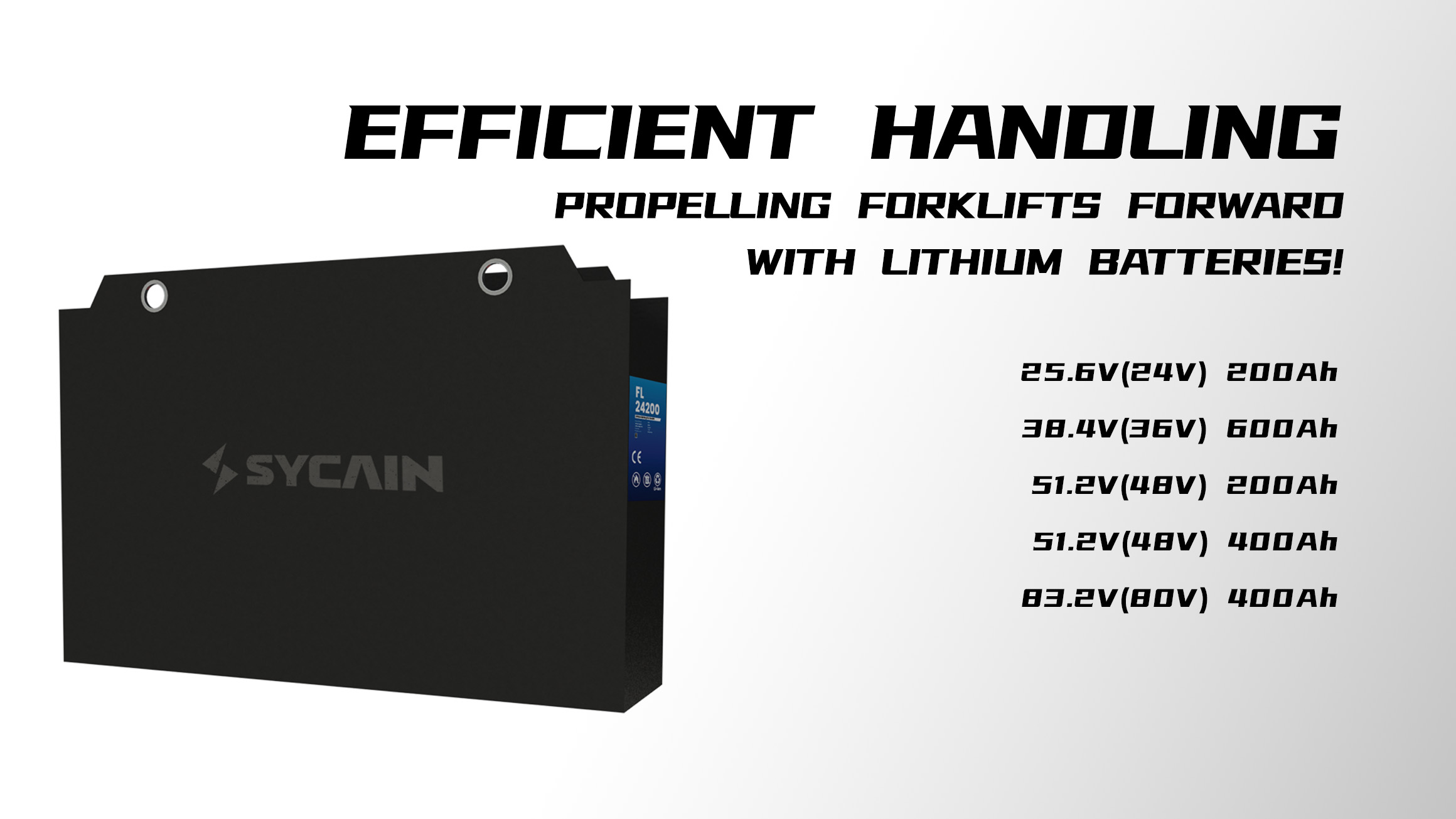 SYCAIN LITHIUM BATTERIES FOR FORKLIFTS
