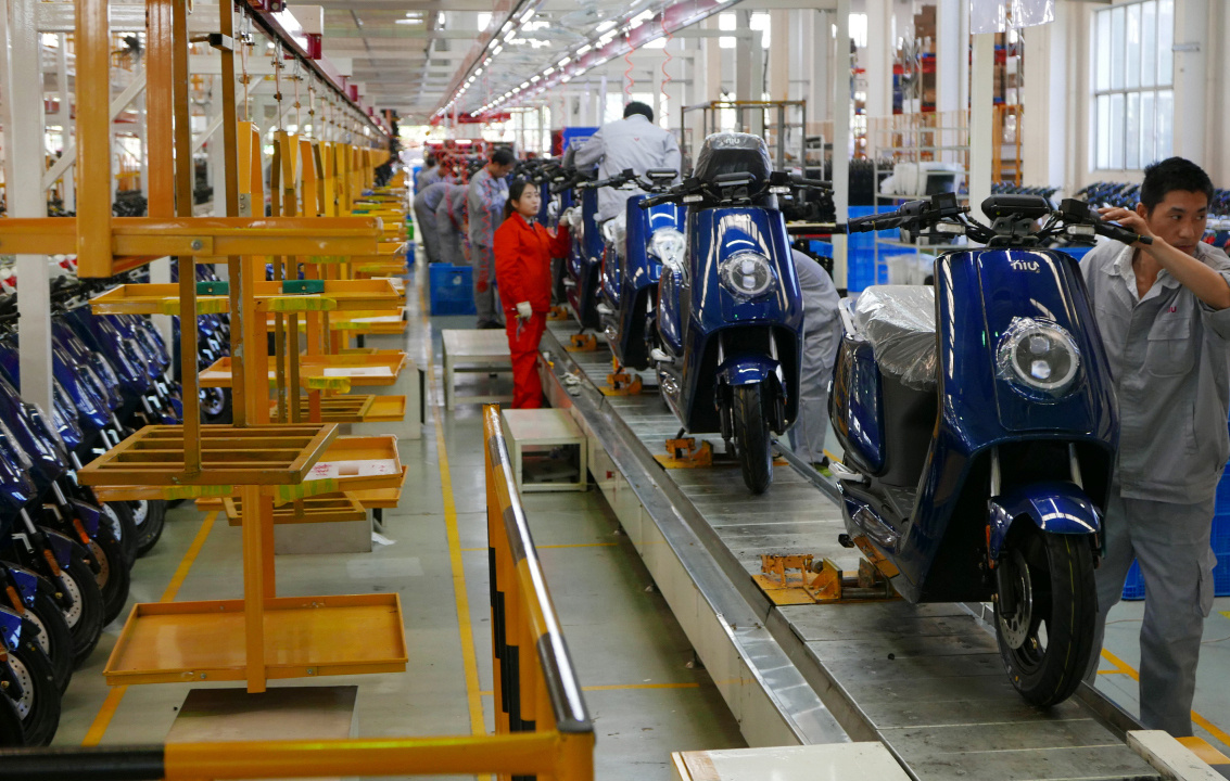 Production line for motorcycles