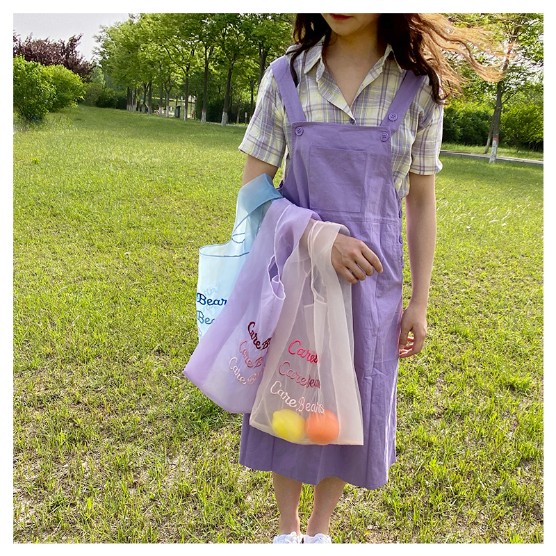 CaneBeans紫色欧根纱购物袋-21