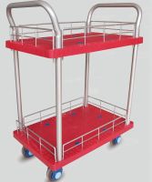 300kg-Double-Layers-Red-Color-Plastic-Hand-Truck-for-Storage-1
