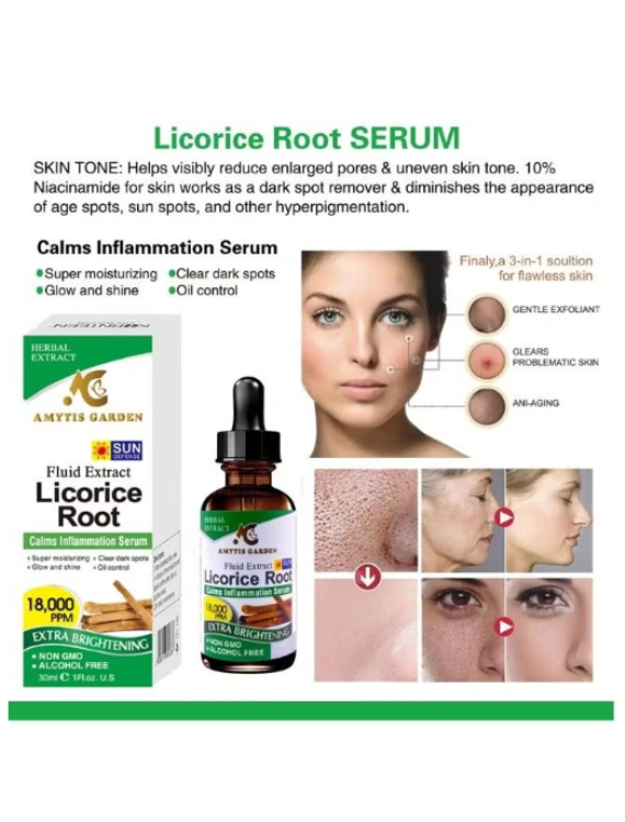 Licorice Root Natural Extract Liquid Multiple Vitamins Facial Serum