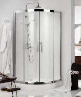 RoundCircularTransparentShowerDoorGlassTemperedCurved