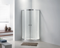 RoundCircularTransparentShowerDoorGlassTemperedCurved