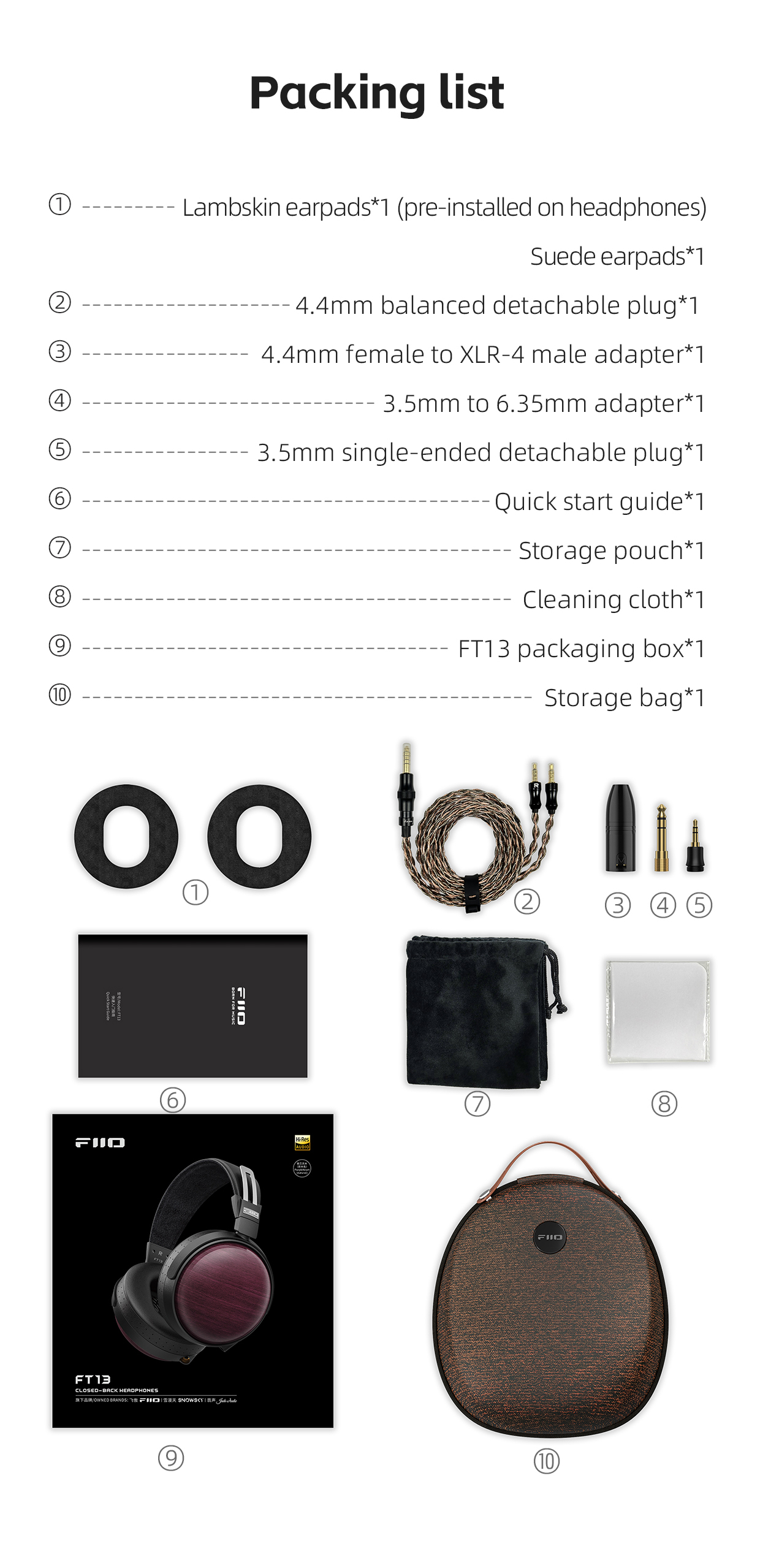 FIIO Closed-Back Headphones-FT13