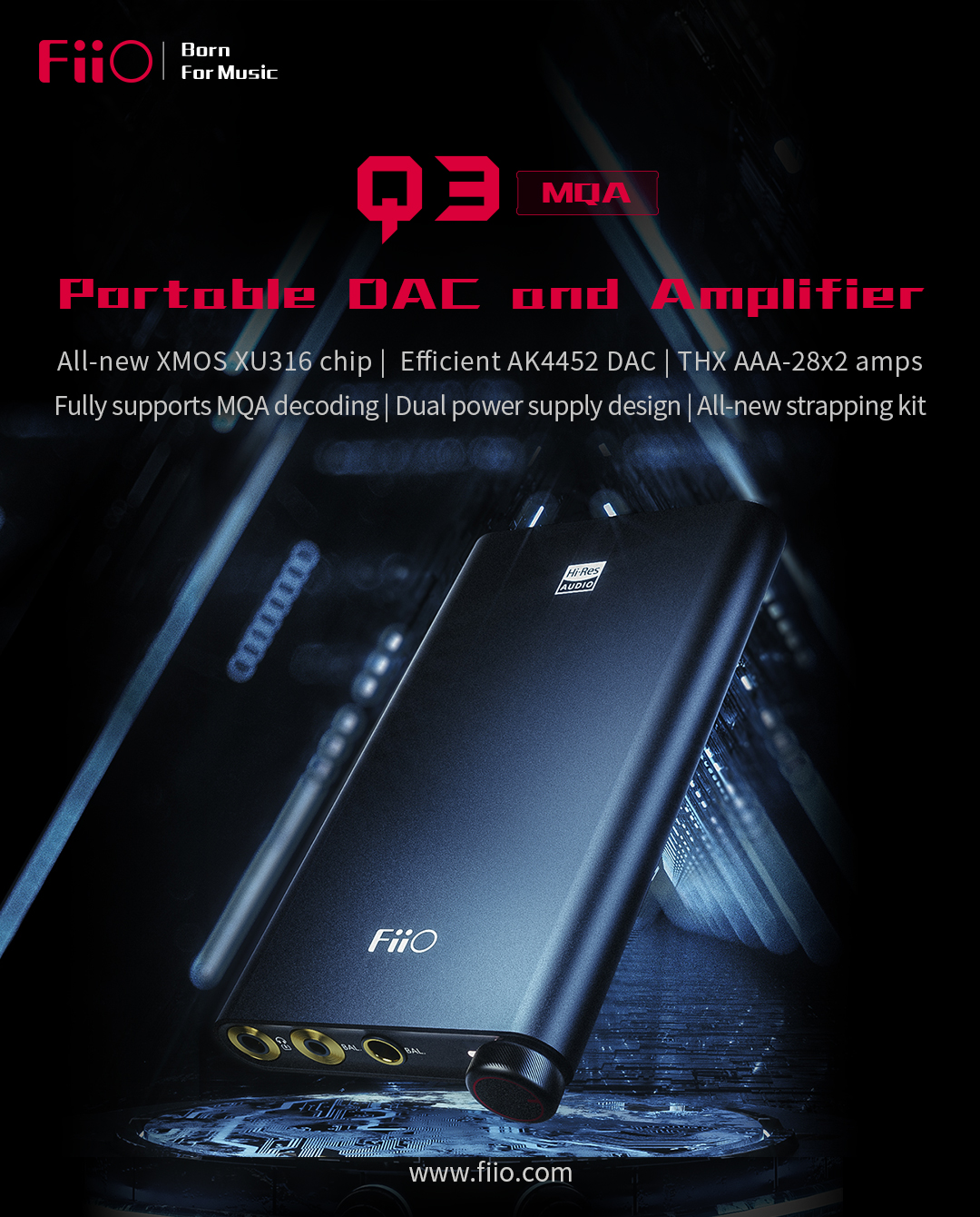 Portable DAC and Amplifier Q3 MQA Edition Is Officially Released