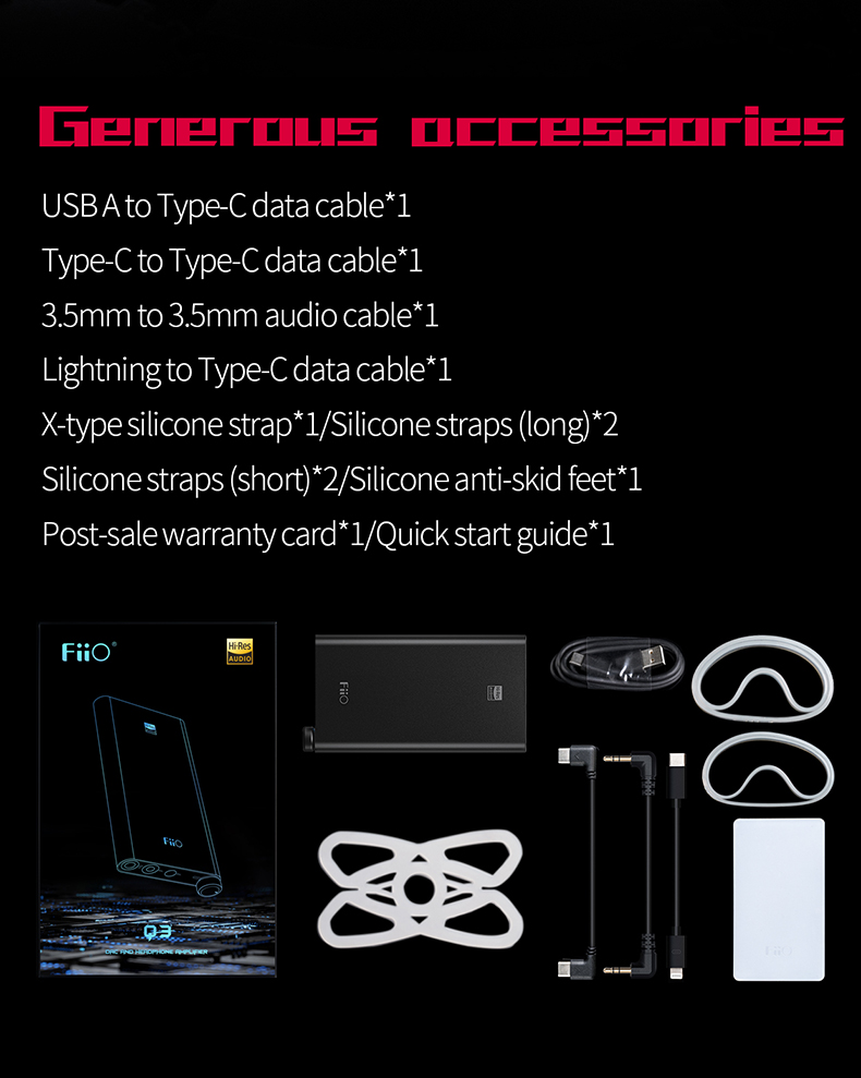 11.What accessories does the Q3 MQA include?-FIIO---BORN FOR