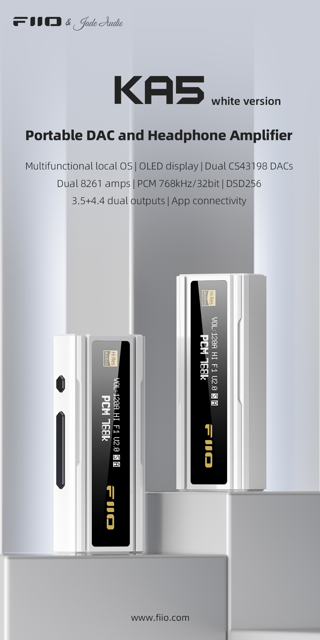 Portable DAC and Headphone Amplifier KA5 White Version Is 