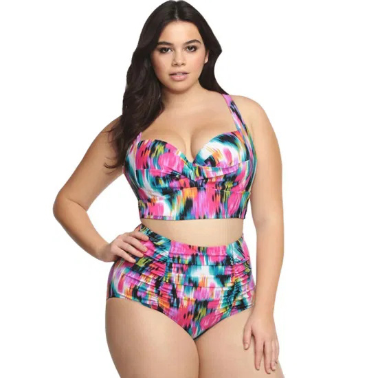 Customized-Colorful-Printed-Floral-Fashion-High-Waist-Big-Size-Ladies-Swimwear_看图王