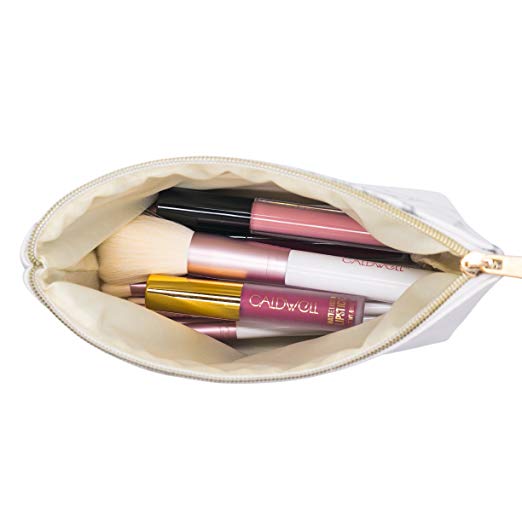 CosmeticBagwithGoldZipper,PortableLadiesTravelMakeupBrushesBag-5