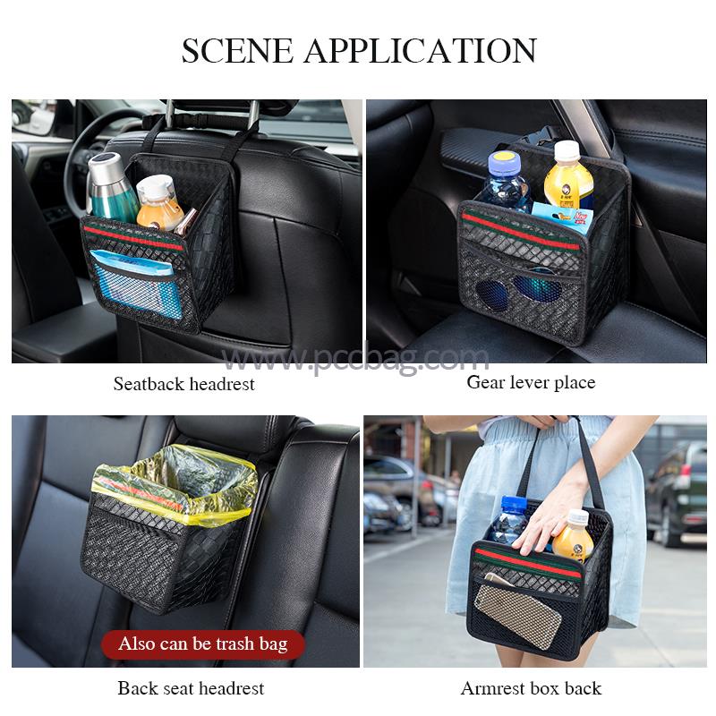 FoldableMultifunctionalCarSeatOrganizerFitsforBothFrontandBackSeatStorageBagforcardoor,cargearknobs,cartrunk-6