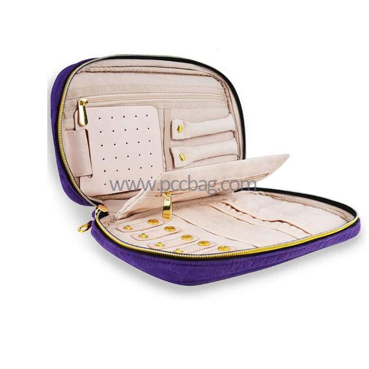 SoftPaddedTravelingJewelryTravelOrganizerJewelryBagCaseForEaringNecklaceRingsWatchBraceletsMakeupBags-6