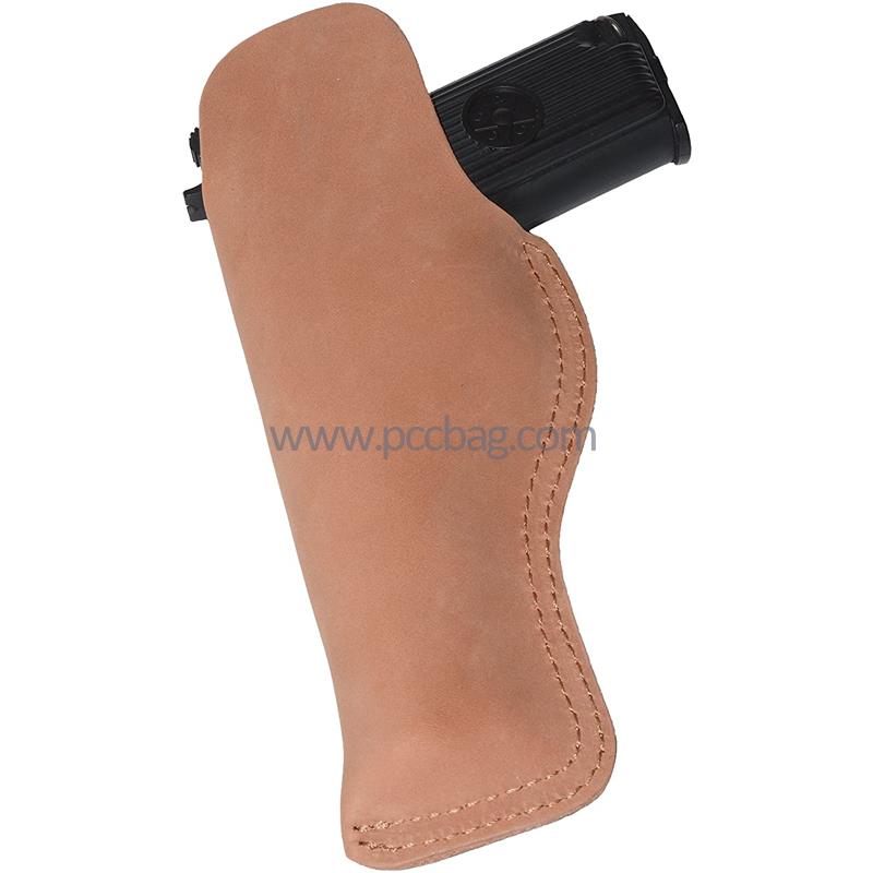 LeatherWaistbandConcealedCarryGunHolsterwithInterchangeableMetalClip-1