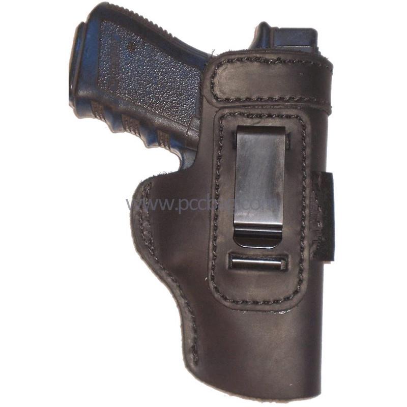 LeatherWaistbandConcealedCarryGunHolsterwithInterchangeableMetalClip-4