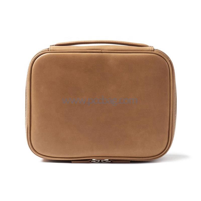 WaxedLeatherToiletryBagTravelShavingKitCosmeticCase-1