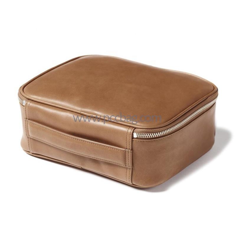 WaxedLeatherToiletryBagTravelShavingKitCosmeticCase-3