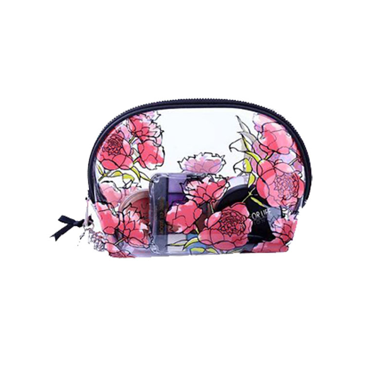 PrintedFloralTransparentPVCCosmeticTravelMakeupPoucheswithZipperforGirlsA881-1