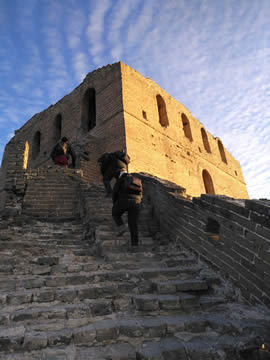 Getting to the 24 - Window Tower during the Gubeikou - Jinshanling Great Wall 1 Day Hiking Tour