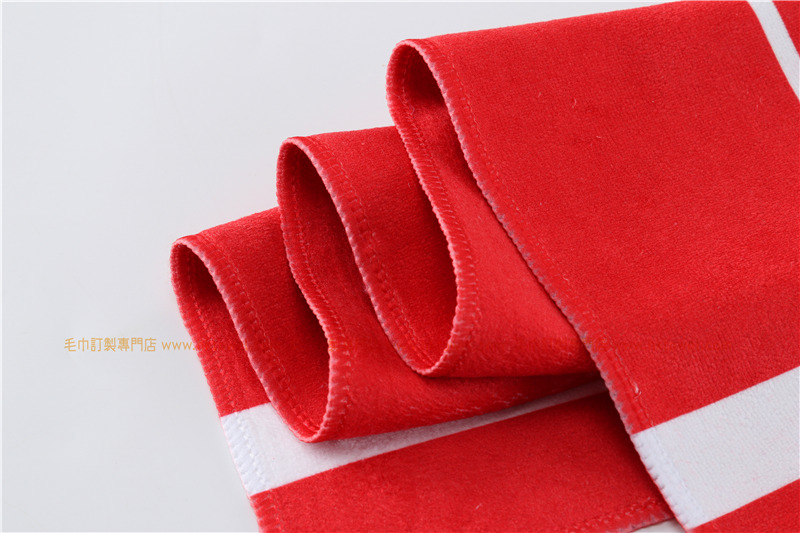 廣告毛巾客製，雙面印刷工藝呈現活動宣傳標語