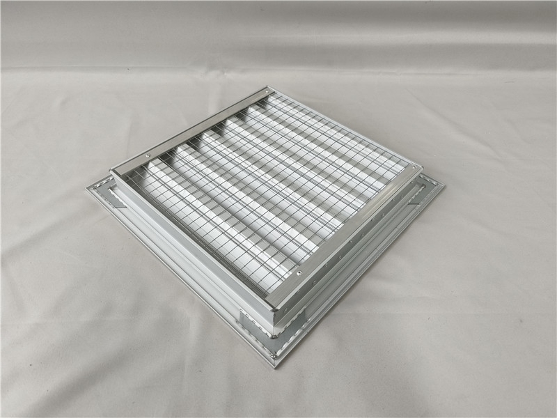 aluminium grille with rain proof louver