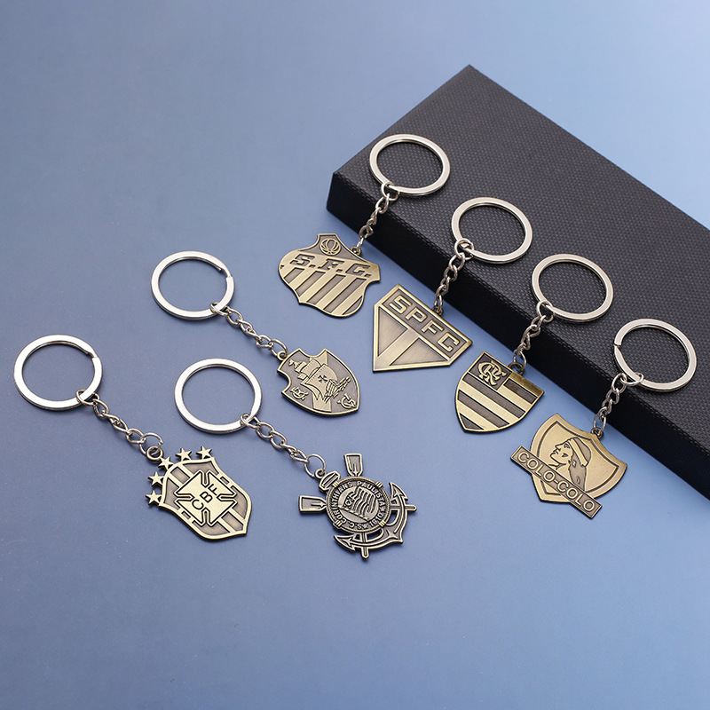 Flamengo FC Team Logo Bronze Keychain -soccerwe