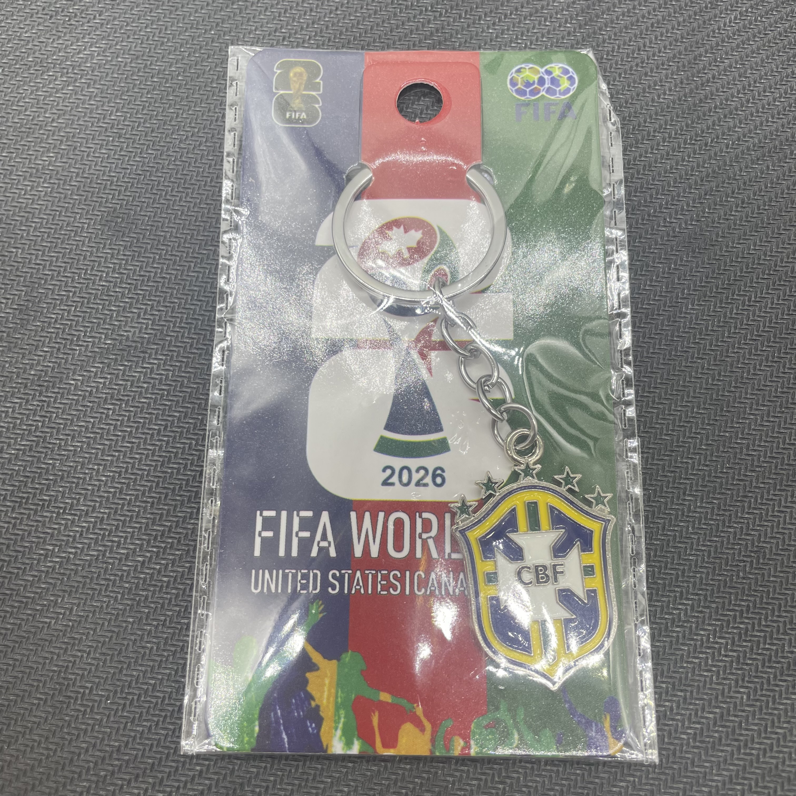 Brazil Logo Keychain 3cm Size Colourful Painted Alloy-soccerwe