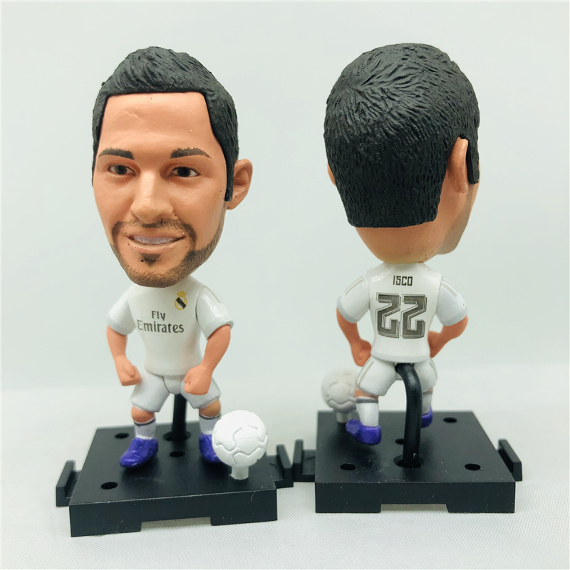 Soccerwe Real Madrid Player Figures 22# Isco Doll Movable Base