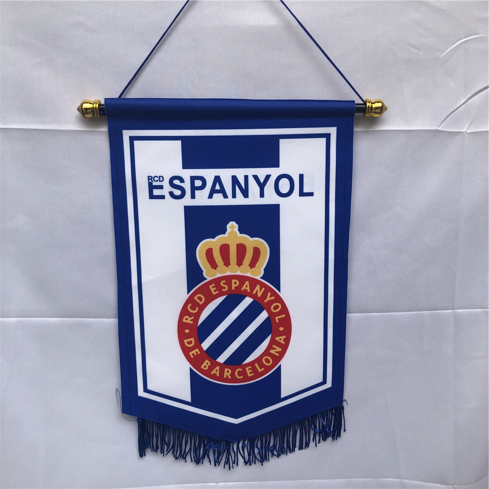 RCD Espanyol Football Club Banner 40*28 cm Size Pentagram Flags Team  Exchange Flags Decorations Polyester Material-soccerwe