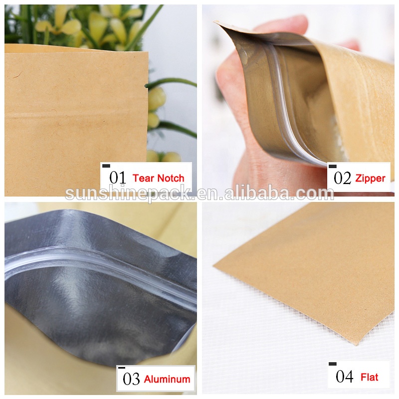 Flat-Aluminum-Foil-Metallized-Kraft-Paper-Bag