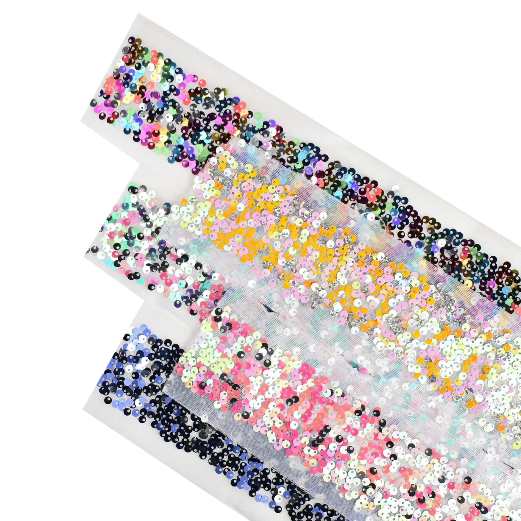 HSDRibbon 3inch 75mm Colorful Net Sequin Fabric Glitter Sequin Ribbon ...