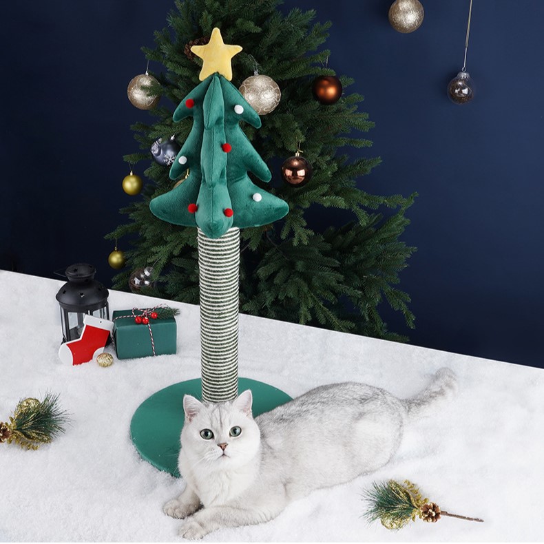 Cat scratching sales post christmas tree