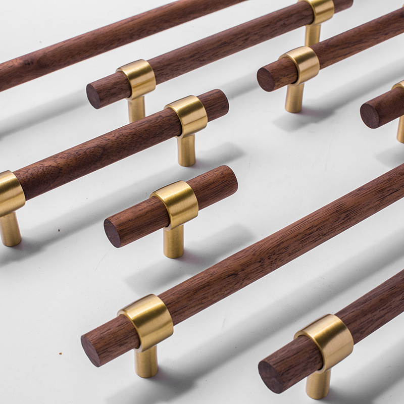 Wooden Kitchen Knobs Handles Walnut Drawer Dresser Cupboard