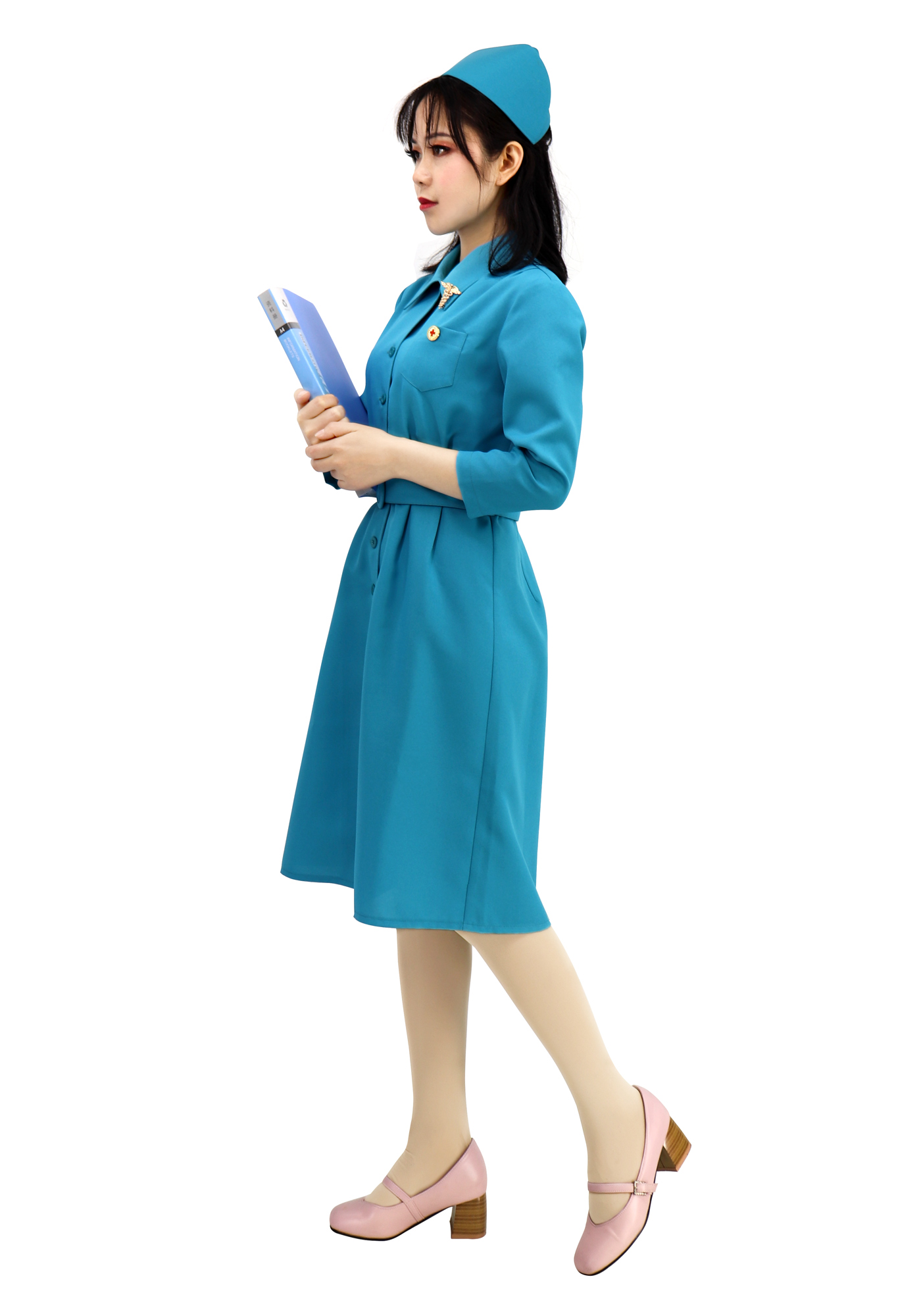 Ratched Cosplay Costume Blue Nurse Dress