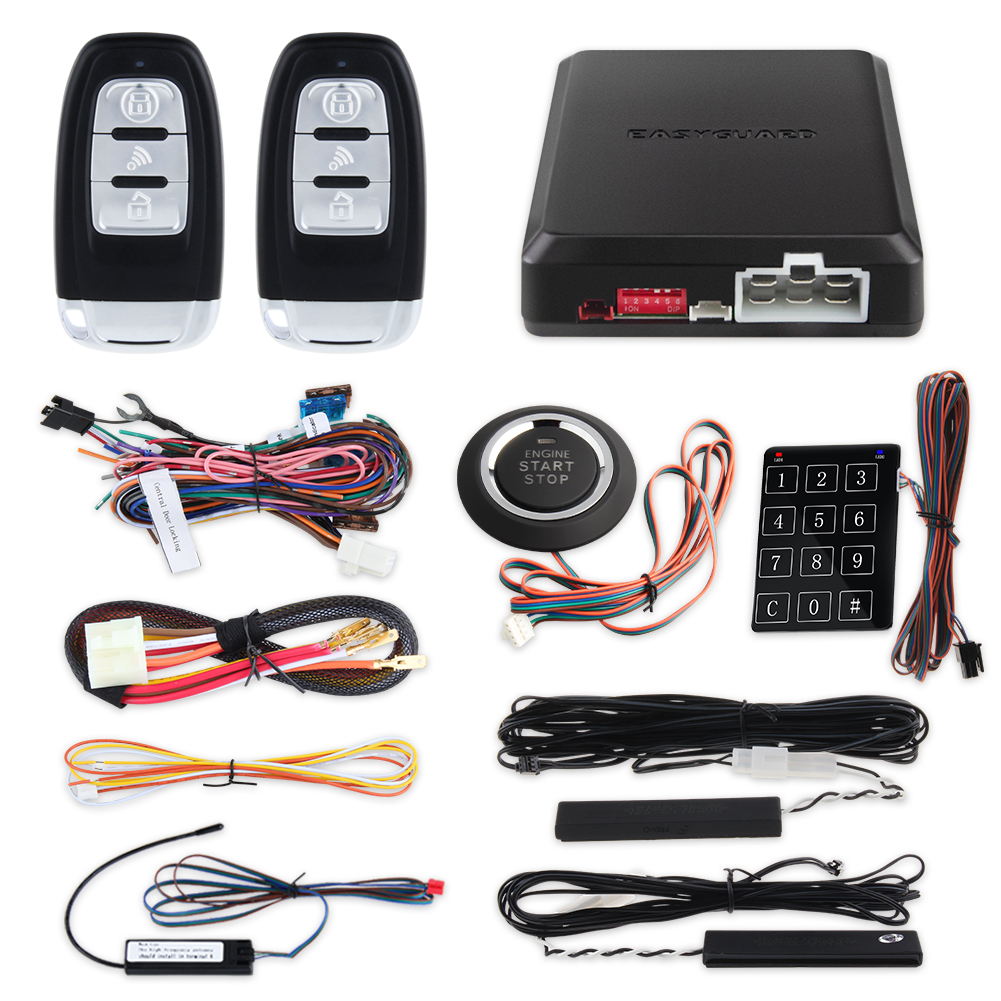 EASYGUARD 2 way LCD car alarm system remote start turbo timer mode shock sensor 