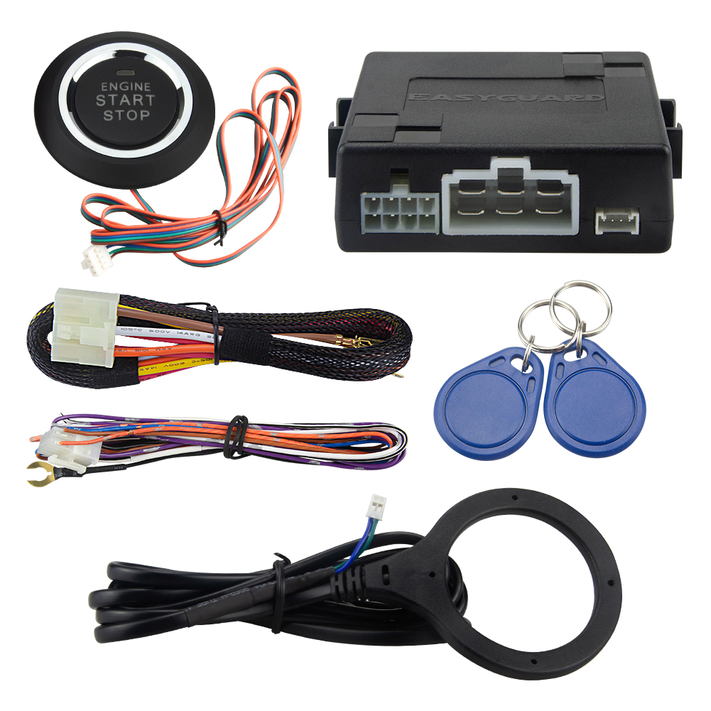 EASYGUARD EC110 RFID car Alarm kit with Push Start Stop Button with