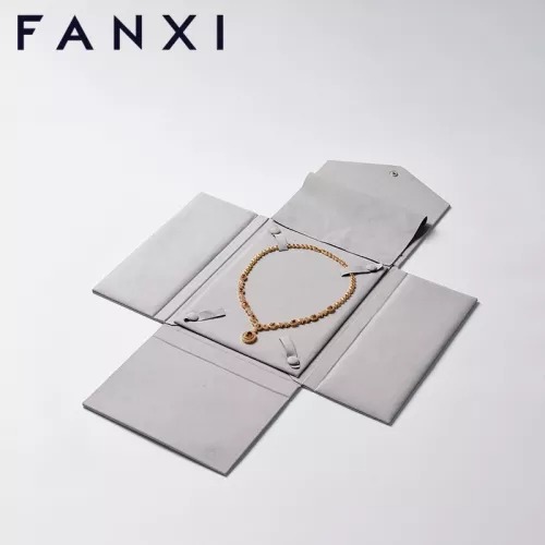 FANXI Custom Jewellery Pouch Bag For Ring Necklace Bracelet Packaging  Drawstring Rose Red Suede Jewelry Pouch