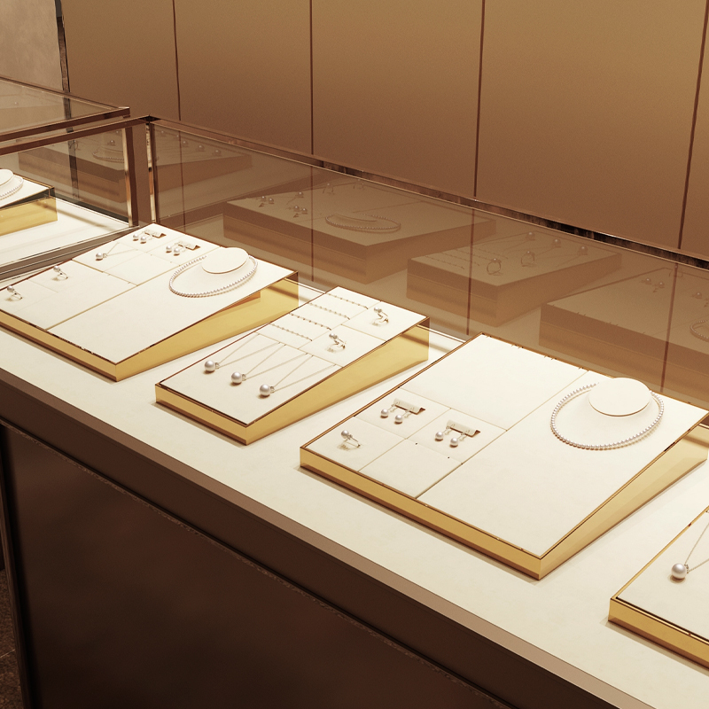 P144-FANXIhotsalecreamcolourleatherluxuriousjewelrydisplaywithgrossymetal-4