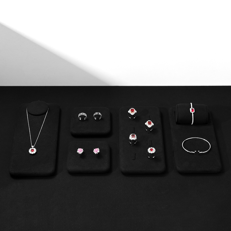 TT273-FANXIluxuryblackcolourmicrofiberjewelrydisplayset-1
