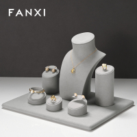 FANXIwholesalegreymicofiberjewellerydisplaystand-3