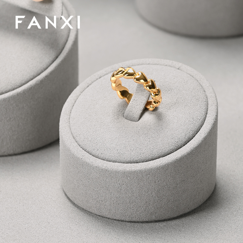 FANXIwholesalegreymicofiberjewellerydisplaystand