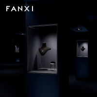 RX067-FANXIluxurymetalbasejewelrydisplaymannequinwithmicrofiber