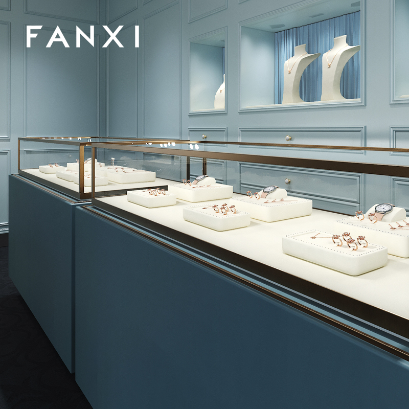 TT336-FANXIcustomcreamcolourmicrofibermaterialjewelrydisplaystandset