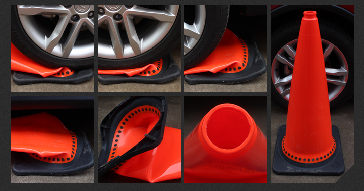 PVC traffic cone with black base